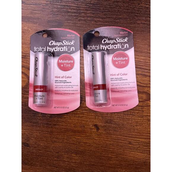 2 ChapStick Total Hydration Moisture + Tint Merlot Tinted Lip Balm Tube